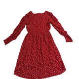 Gap Womens Red Floral V-Neck Long Sleeve Midi Dress Size S
