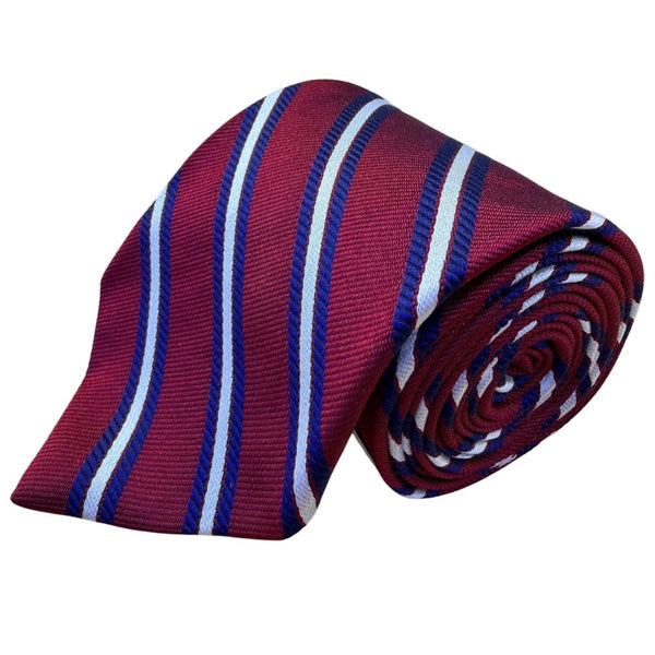 Brooks Brothers Mens Red & Blue Striped Silk Tie Classic Business Neckwear