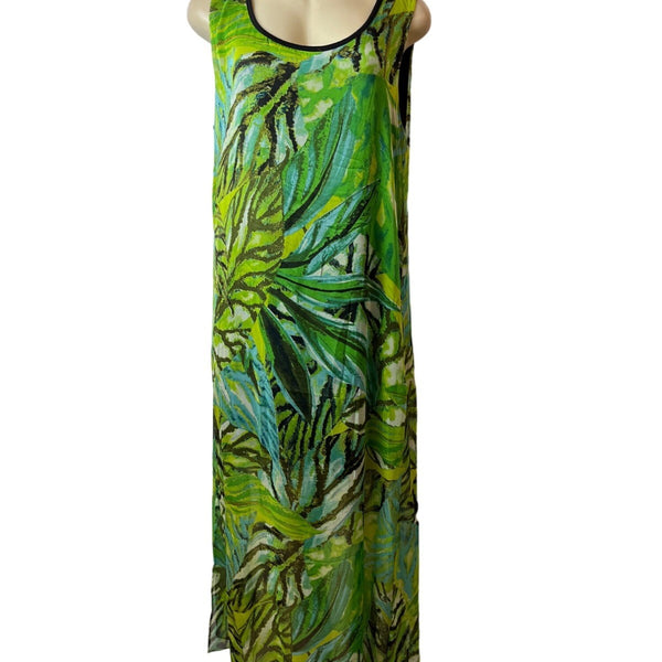 Patrizia Luca Milano Womens Sleeveless Tropical Print Maxi Dress