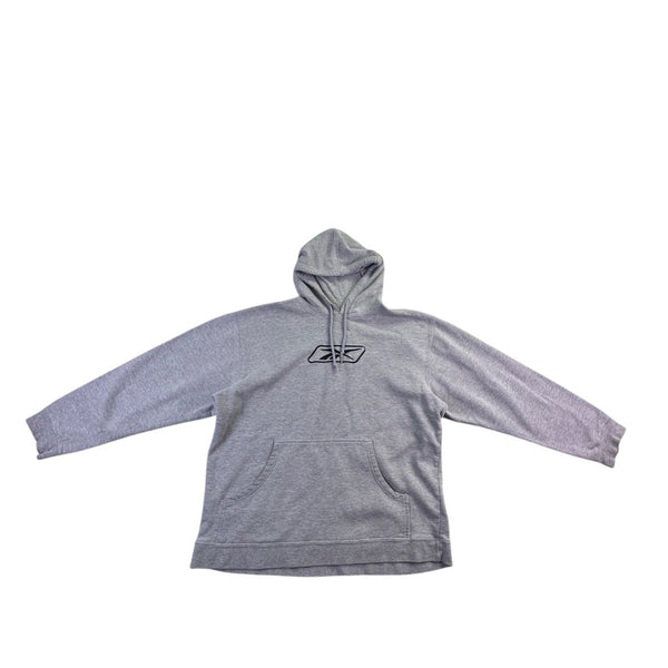 Reebok Grey Logo Hoodie Men’s Comfortable & Stylish Long Sleeves Size M