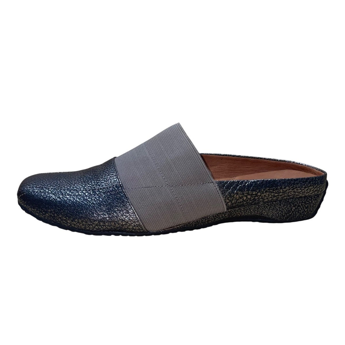 Gentle Souls Women’s Gray & Metallic Leather Slip-On Iso Mule Mules Size 10M