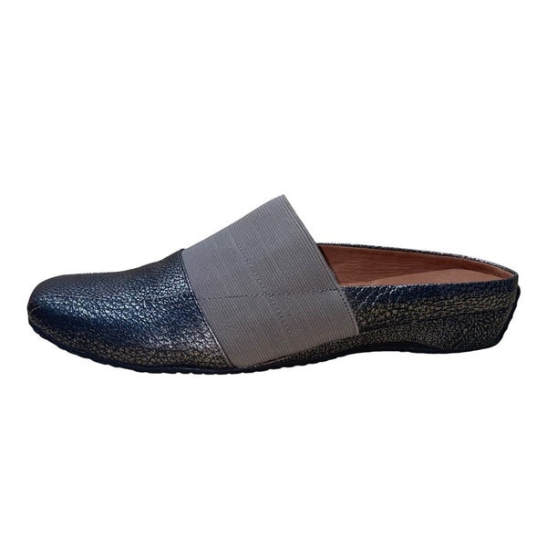 Gentle Souls Women’s Gray & Metallic Leather Slip-On Iso Mule Mules Size 10M