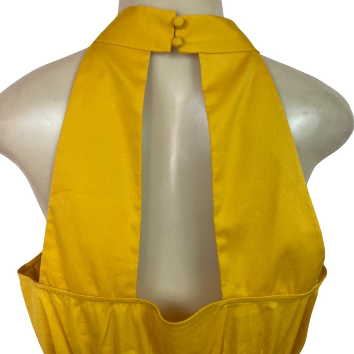 White House Black Market Yellow Sleeveless Halter Top W Keyhole Back Sz 14 - New