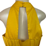 White House Black Market Yellow Sleeveless Halter Top W Keyhole Back Sz 14 - New