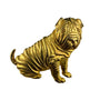 Gold Tone Dog Brooch Pin Shar-Pei Wrinkled Design Vintage Animal Jewelry