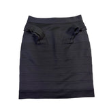 Gracia Womens Black Bandage Skirt Ruffle Detail Elastic Waist Size L