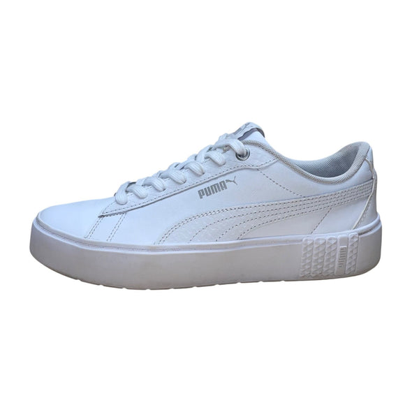 Puma Women’s White Leather Lace-Up Casual Low-Top  Sneakers Size 9