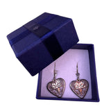 Milor Womens Silver Tone Filigree Heart Drop Earrings 925 Sterling Italy Hooks