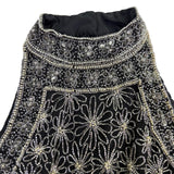 Papell Boutique Womens Black Silk Beaded Halter Top Evening Wear Size M
