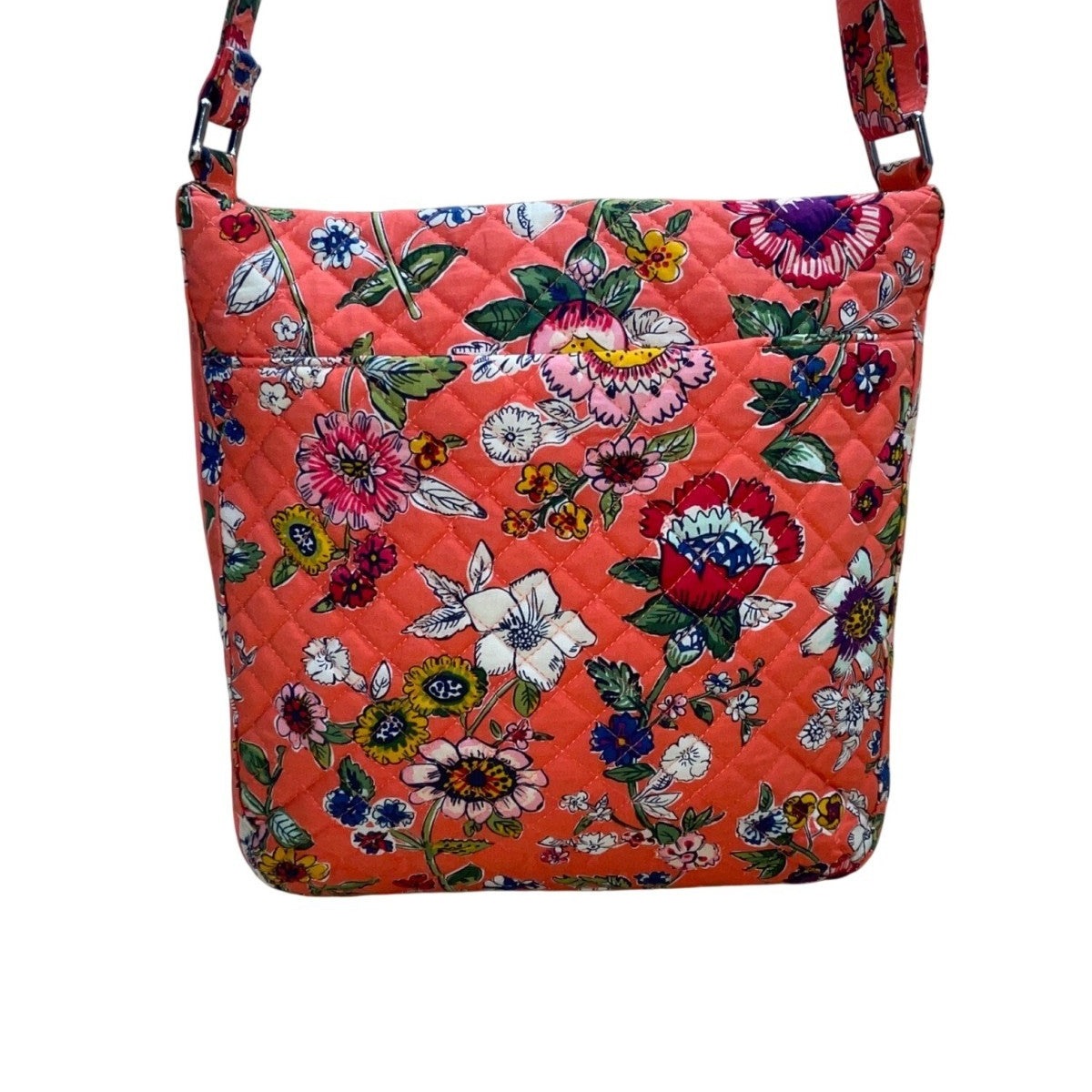 Vera Bradley Women’s Coral Floral Quilted Pattern Adjustable Crossbody Bag