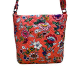 Vera Bradley Women’s Coral Floral Quilted Pattern Adjustable Crossbody Bag