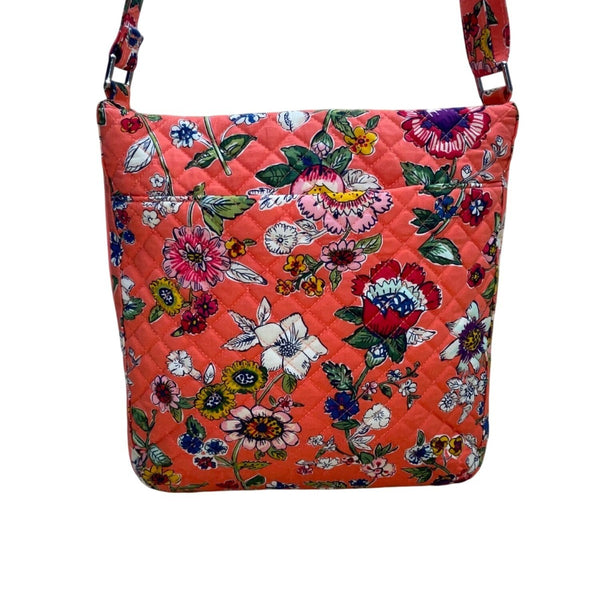 Vera Bradley Women’s Coral Floral Quilted Pattern Adjustable Crossbody Bag