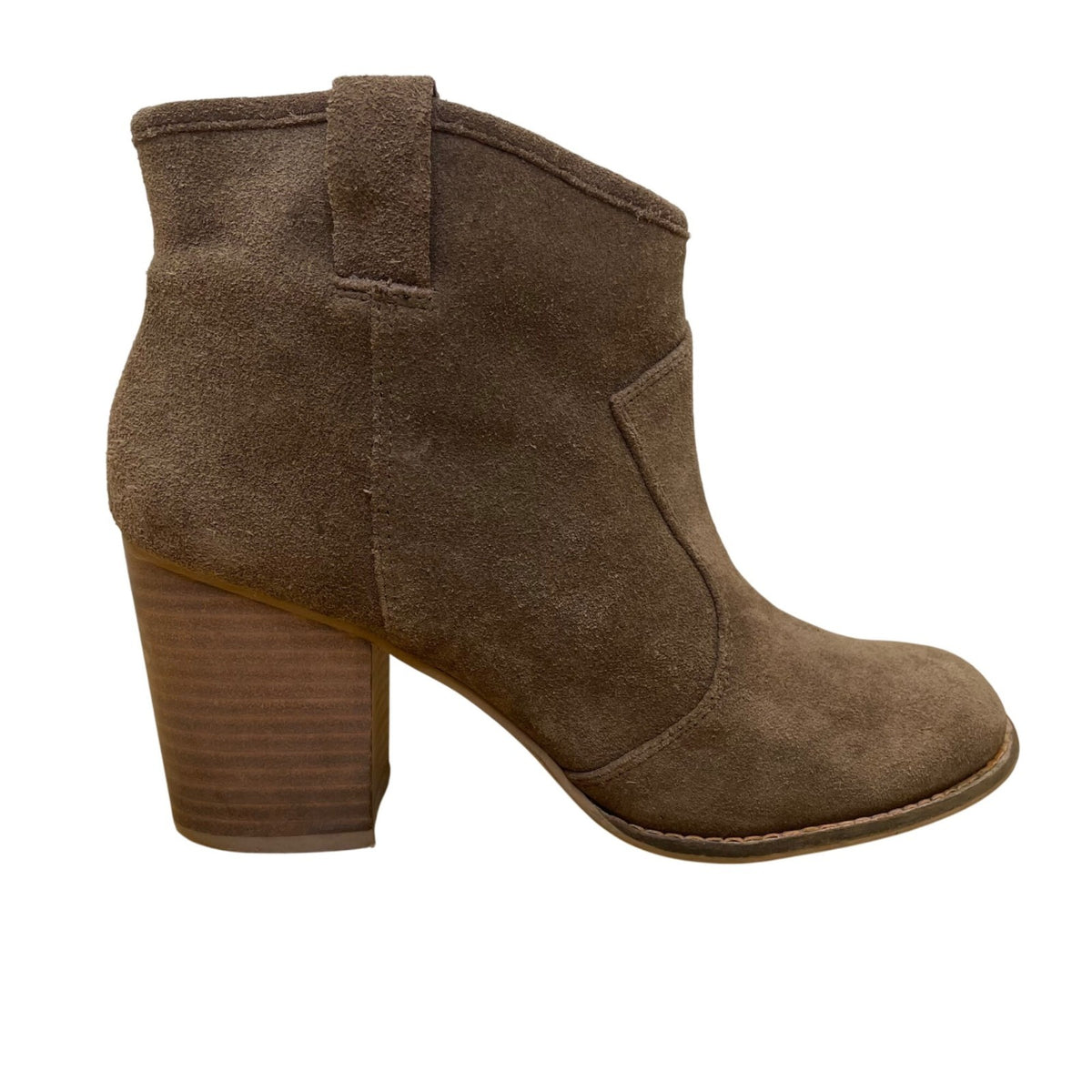 Splendid Women’s Brown Suede With Stacked Heel Western Ankle Boots Size 6.5-7