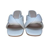 Loft Women’s Dusty Bone Leather Twist Mule-Missy Block Heel Sandals Size 7