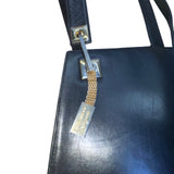 Valentino Orlandi Made In Italy Women’s Black Leather Gold Hardware Shoulder Bag