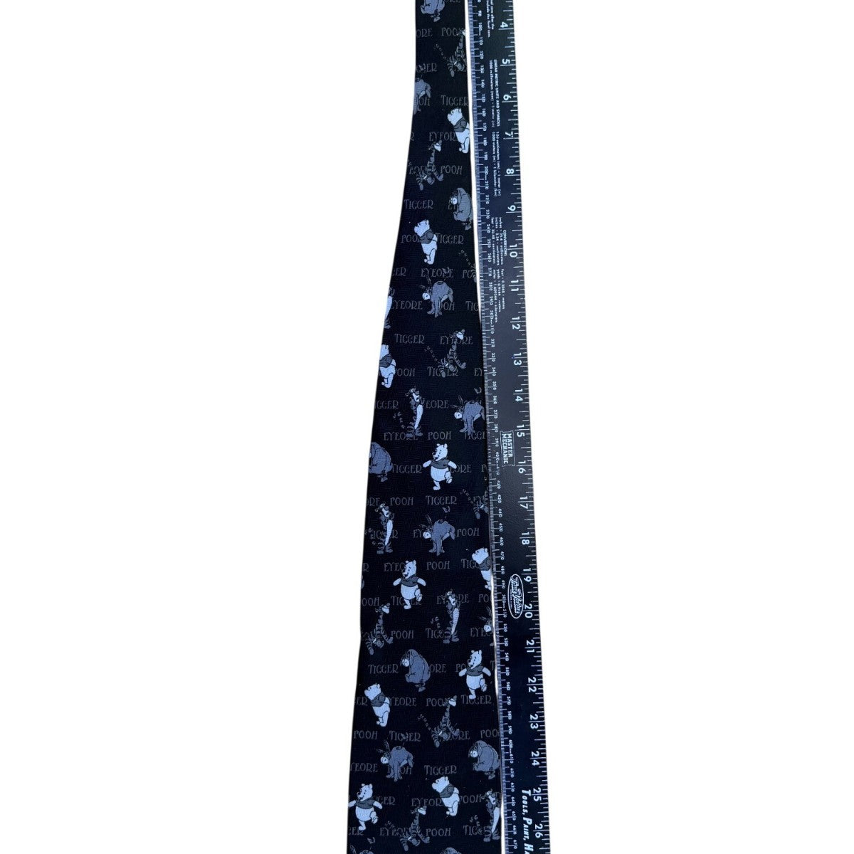 Disney Men Black Polyester Winnie The Pooh & Friends Pattern Novelty Tie