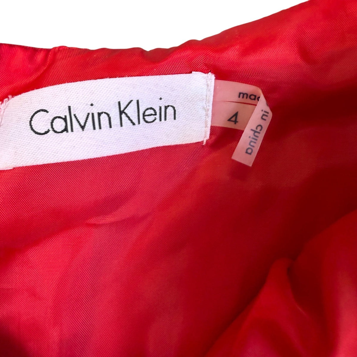 Calvin Klein Womens Red Polyester Blend Sleeveless A-Line Dress Size 4