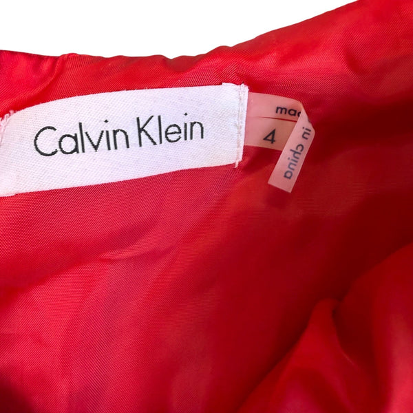 Calvin Klein Womens Red Polyester Blend Sleeveless A-Line Dress Size 4