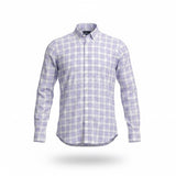 Banana Republic Mens Purple & White Plaid Long Sleeve Grant Fit Shirt Size M