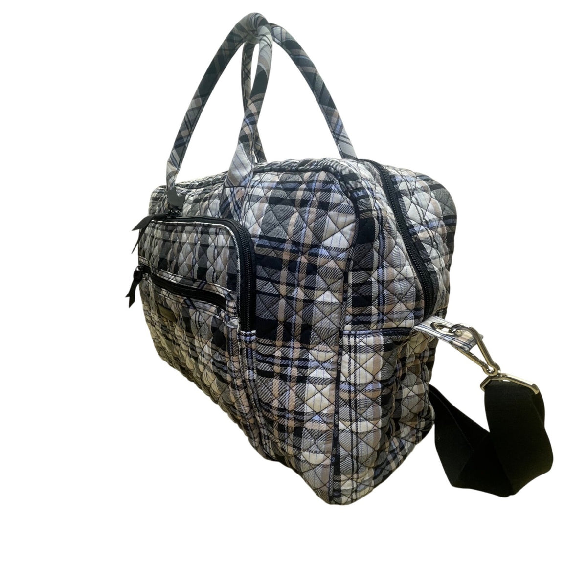 Vera Bradley Women’s Plaid Quilted With Adjustable Strap Weekender Travel Bag