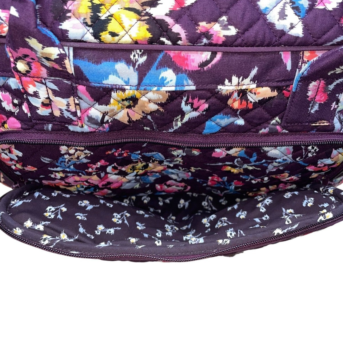 Vera Bradley Women’s Purple Floral Quilted Spacious Travel Carry-On Duffel Bag