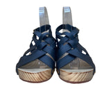 Jax & Bard Women’s Black Leather Studded Style Wooden Base Sandals Size 8.5-9 US