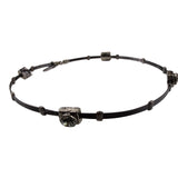 Seasonal Whispers Womens Black Metal Bracelets Set Crystal Accents Multi-Layer