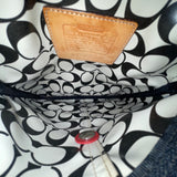 Coach Women’s Black Nylon Leather Adjustable Strap Zip Closure Crossbody Bag