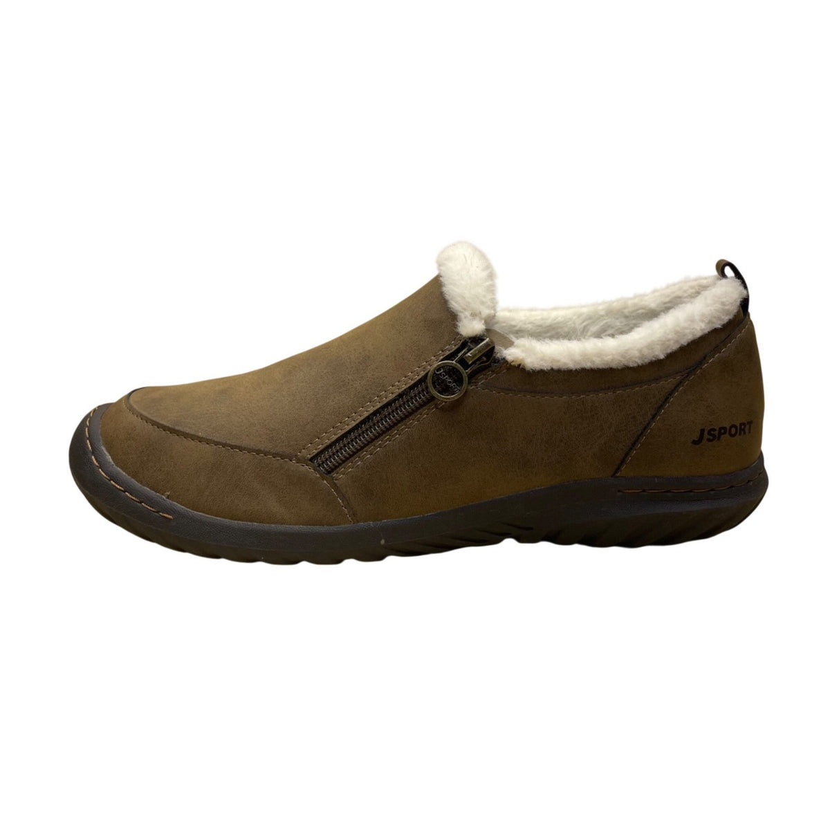 Jsport Women’s Brown With Faux Fur Lining Slip-On Eleanor Shoes Size 11M