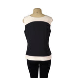 Dressbarn Womens Black & White Sleeveless Button-Shoulder Top Size 14