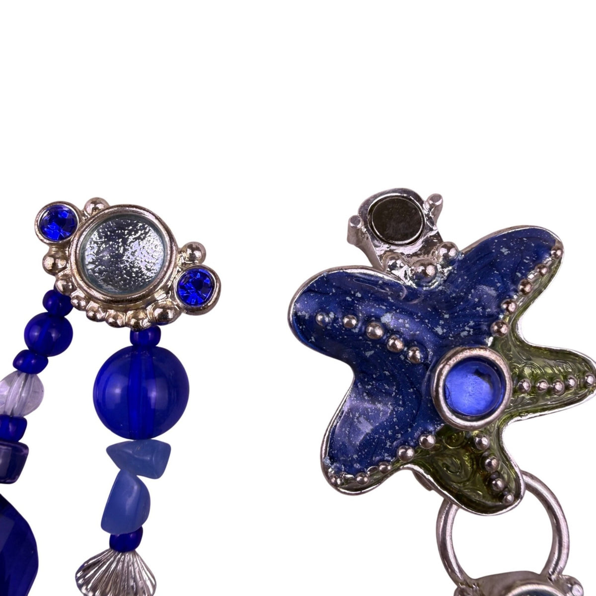 Chicos Womens Blue Green Mixed-Materials Starfish Magnetic Closure Bracelet 