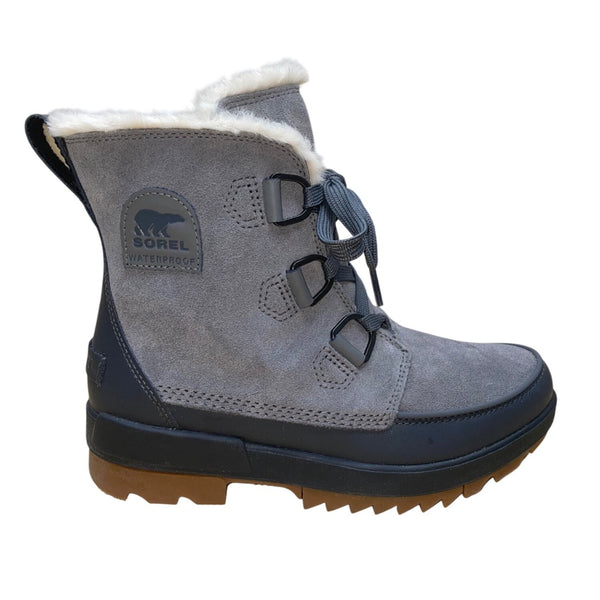 Sorel Women’s Gray Leather With Faux Fur Lining Waterproof Winter Boots Size 10