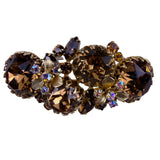 Hattie Carnegie Womens Gold Tone Smoky Topaz Crystal Brooch & Clip-On Earrings S