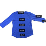 L.L.Bean Womens Blue 3/4 Sleeve Split Neck Top Size L Regular