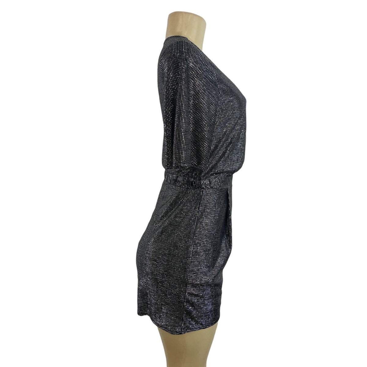 19 Cooper Women's Black and Silver Short Pants and Sleeve Jumpsuit Sz XS