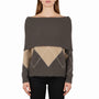 Zara Womens Brown/Beige Argyle Pattern Knit Sweater  Size S
