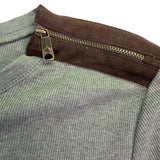 Lauren Ralph Lauren Womens Olive Cotton Knit Pullover Top W/Suede Accents Sz XL
