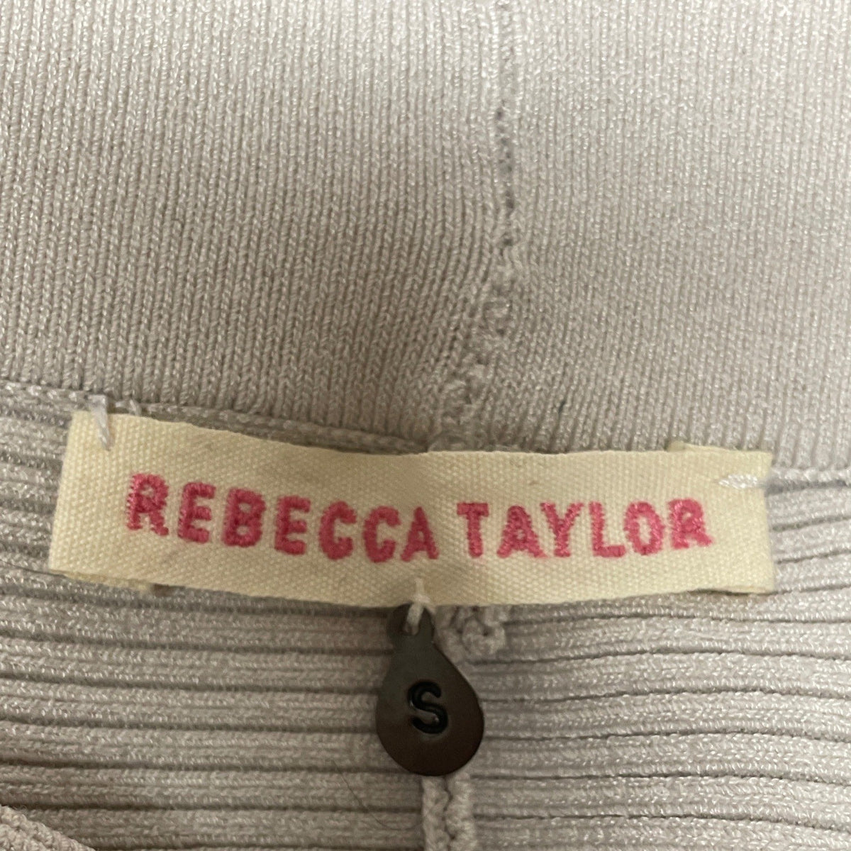 Rebecca Taylor Womens Beige Ribbed Knit Flared Skirt Sz S