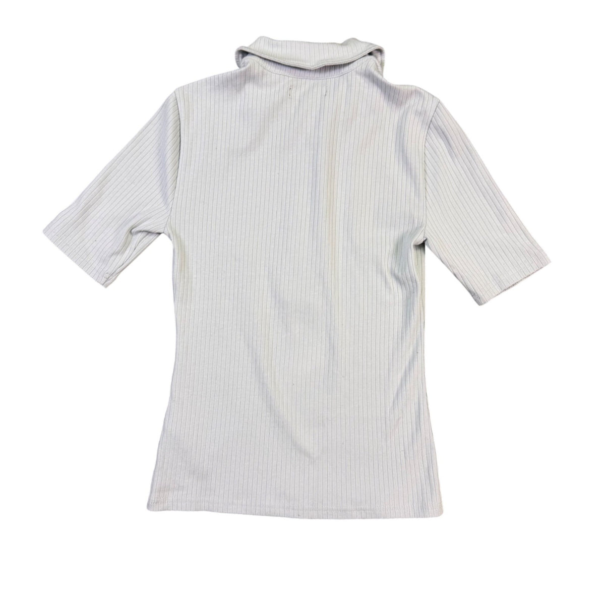 J.Crew Womens Light Blue Ribbe Polo Shirt  Short Sleeve Button Front Sz XS