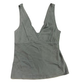 Theory Womens Sage Green Silk Blend Sleeveless V-Neck Tank Top Size M