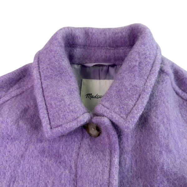Madewell Womens Lavender Button-Up Coat With Dual Pockets & Lining Sz XS