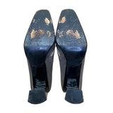 Sesto Meucci Women's Gray Suede Floral Embroidered Block Heels Size 8M