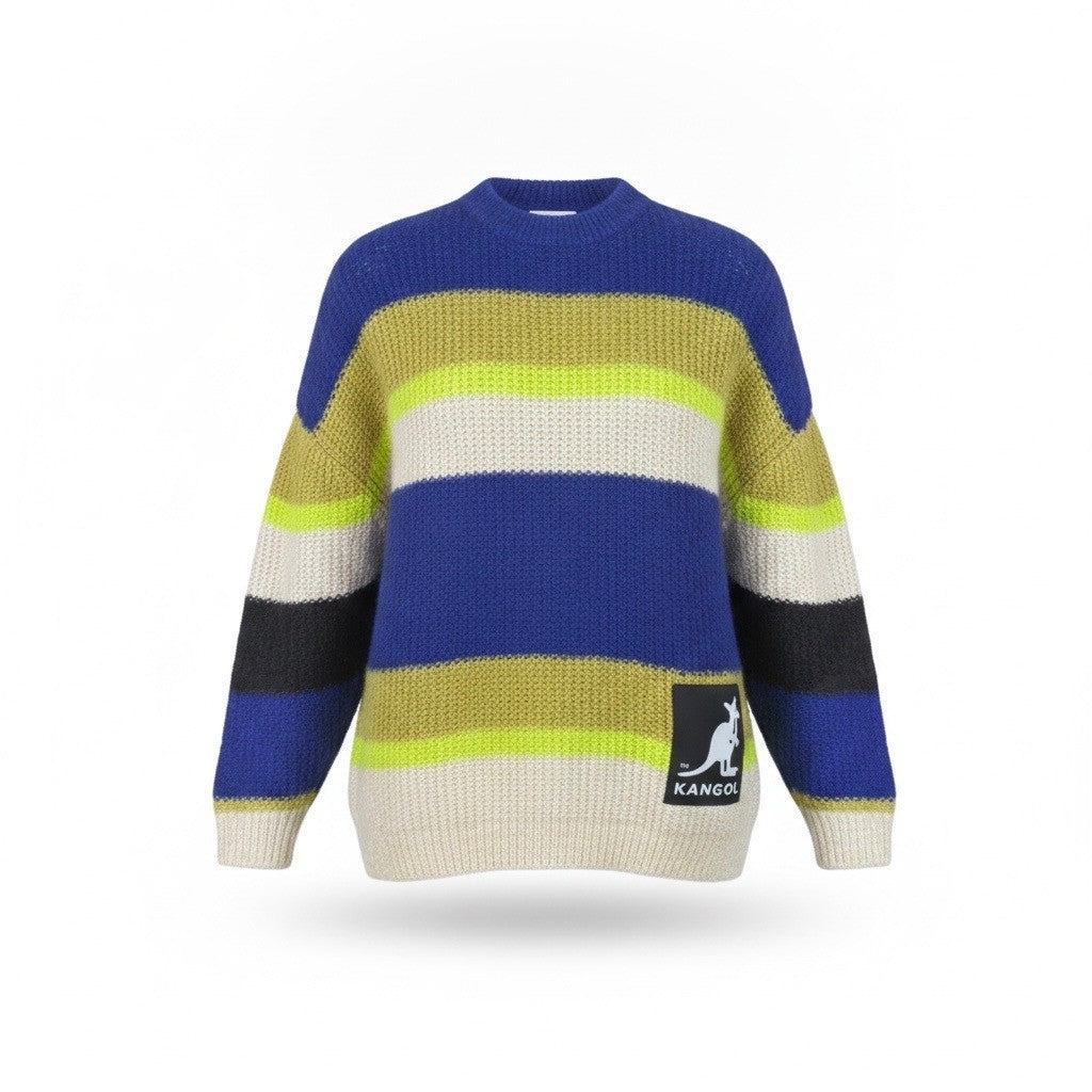 Kangol X H&M Womens Multicolor Striped Wool Blend Knit Sweater Pullover Size S