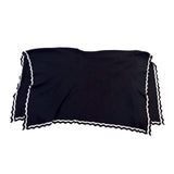 Chicos Womens Black/White Open Front Poncho Scalloped Edges Sz L/XL