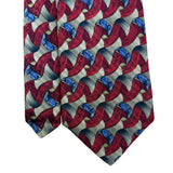 Robert Talbott Studio Mens Silk Necktie Red & Gold Abstract Multi-Color Pattern