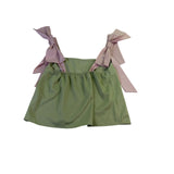 La Lavon Womens Green & Mauve Tank Top With Tie Straps Size M