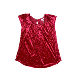 Lauren Conrad Womens Red Velvet Keyhole Back Top Size M