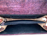 Women’s Brown Elephant & Tree Embossed Leather Shoulder Saddle Bag