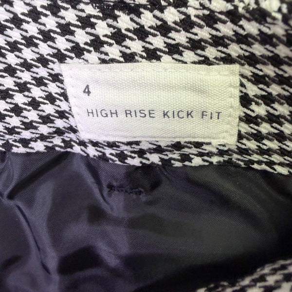 Gap Womens Black & White Houndstooth High-Rise Kick Fit & Stretch Pants Size 4