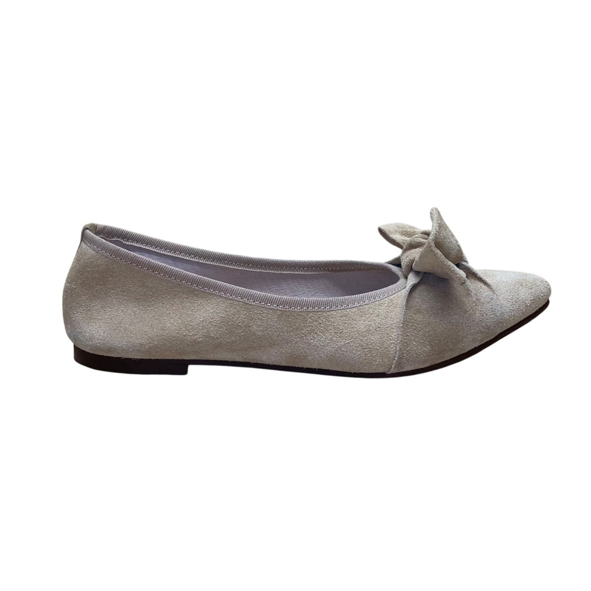 Avellini Women’s Beige Leather Bow Accent Slip-On Ballet Flats Size 9